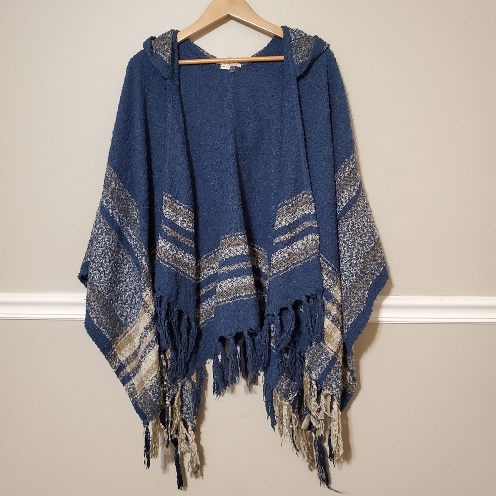 Simply Noelle Stripped Hoody Wrap Cardigan Size OS